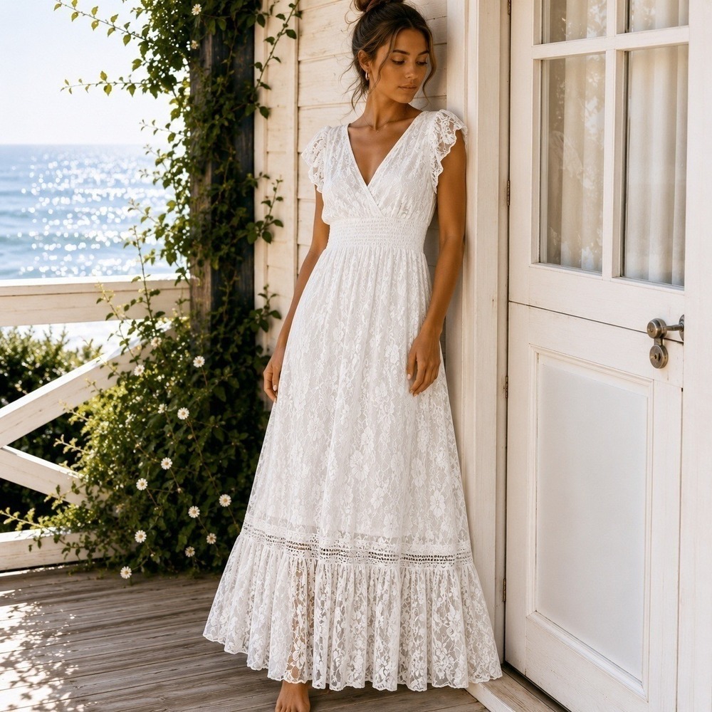 Anthropologie J Gee Medium Maxi Dress Cottagecore Romantic Coquette Feminine